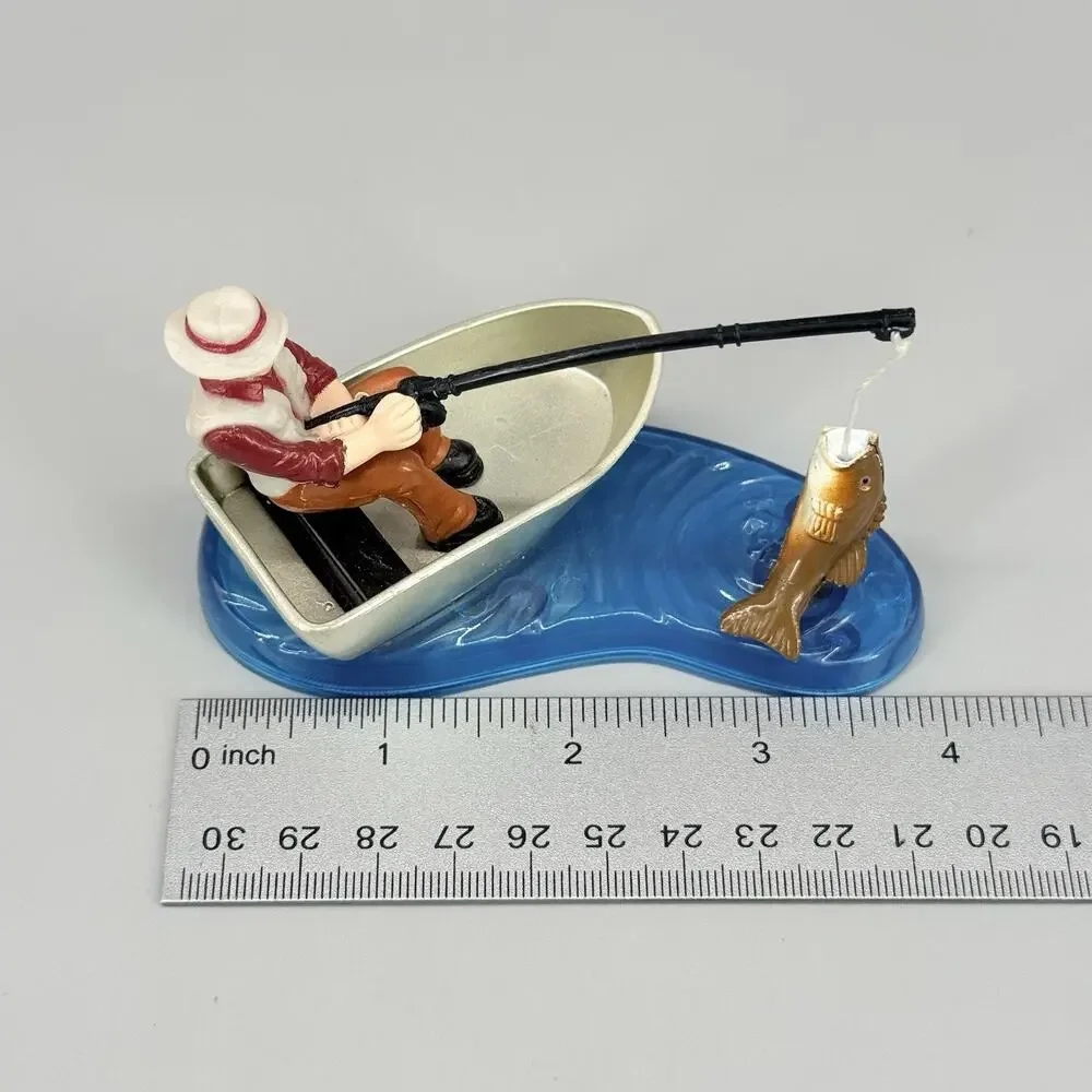 DecoPac Vintage 2002 Cake Topper Fisherman Magnetic Fish 2.75